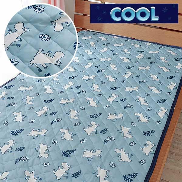 接触冷感 敷きパッド シングル ムーミン Moomin クールフラワーブルー かわいい ひんやり 夏...