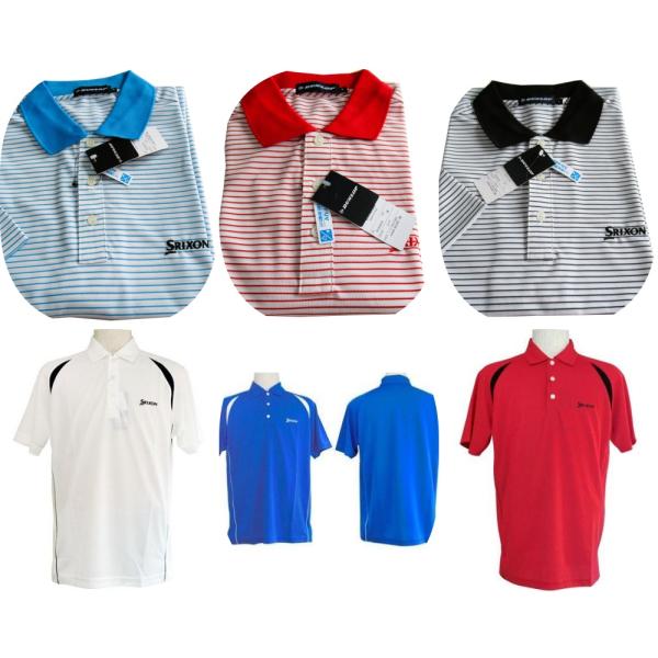 ダンロップ スリクソン SRIXON ゴルフメンズ 吸水速乾 50％OFF（ボーダー柄ポロシャツ ブ...