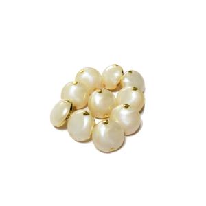 手芸 和洋裁用釦 ボタン パール調釦 ホワイト イエロー グリーン オレンジ ブルー チャコール 10mm10個入り ca540-to