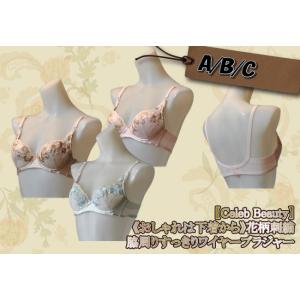 下着　ブラジャー　 ワイヤー入り　花柄刺繍　脇すっきり