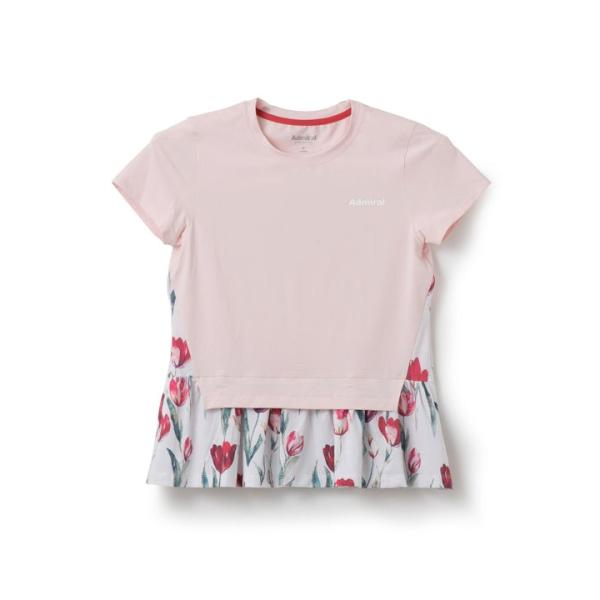 アドミラル｜レディース｜フェイクレイヤードヘムグラフィックTシャツ レディース ピンク｜ATLA60...