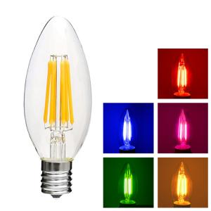 ミニクリプトンカラーLED電球 青 赤 桃 緑 黄色 4W 広配光角230°調光