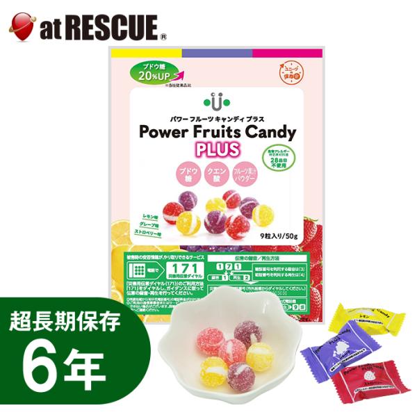 6年保存食 パワーフルーツキャンディプラス＜長期保存 飴 防災グッズ＞　4個までメール便対応 メール...
