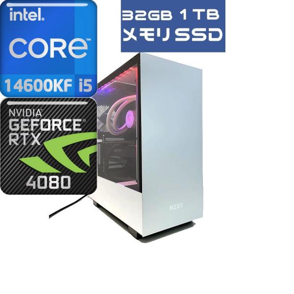ゲーミングPC Core i5 14600KF RTX4080 水冷 DDR5 32GB 新品SSD...