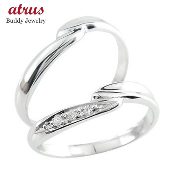 マリッジリング 人気 結婚指輪 プラチナ ペアリング ペア リング 2本セット ダイヤモンド 結婚式...