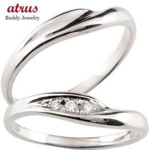 結婚指輪 ペアリング ペア V字 プラチナ マリッジリング ダイヤモンド 結婚式 ウェーブリング ダイヤ カップル 送料無料 セール SALE｜atrus