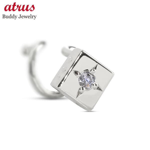 プラチナ ピアス ダイヤモンド 片耳 レディース pt900 簡単装着 キャッチのいらないピアス キ...