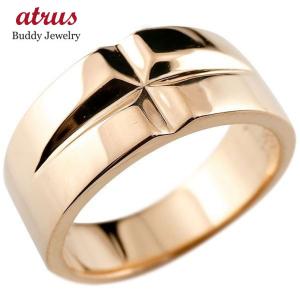 ジュエリー工房アトラス 18金 リング メンズ クロス ゴールド 18k