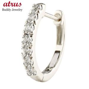 プラチナ ダイヤモンド リング メンズ フープピアス 片耳中折れ式pt900