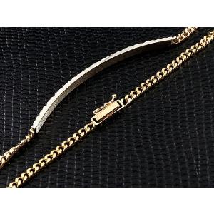 18金 プラチナ ブレスレット メンズ イエロ...の詳細画像2