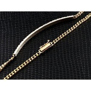18金 プラチナ ブレスレット メンズ イエロ...の詳細画像2