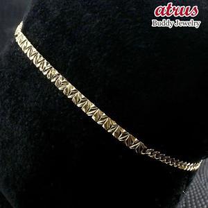 18金 メンズ ブレスレット イエローゴールドk18 幅広 麻の葉 模様 和柄 切子 和彫り 和モダン 喜平 キヘイ k18 コントラッド 東京 CONTRAD TOKYO 人気 sale