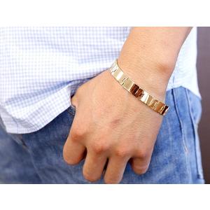 18金 メンズ ブレスレット ピンクゴールドk...の詳細画像1
