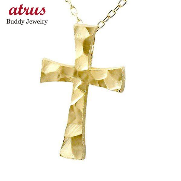 18金 ネックレス トップ メンズ クロス ゴールド 18k K18 ペンダントトップ 十字架 シン...