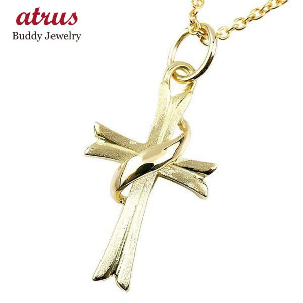 メンズ ネックレス トップ クロス イエローゴールドK10 ペンダント 十字架 シンプル 10金 男...