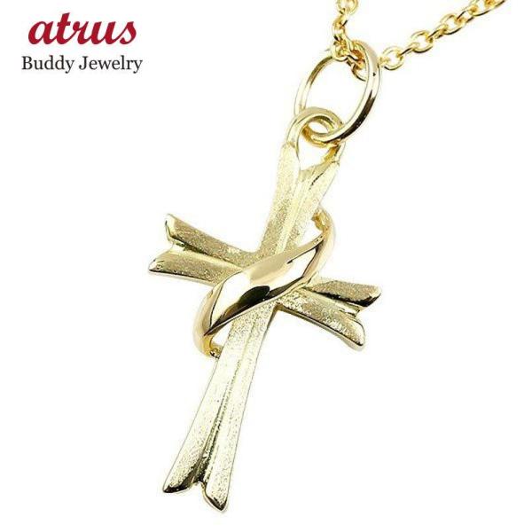 メンズ ネックレス トップ クロス イエローゴールドK10 ペンダント 十字架 シンプル 10金 男...