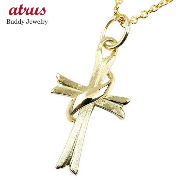 18金 ネックレス トップ メンズ クロスネックレス イエローゴールドK18 ペンダント 18k 十...