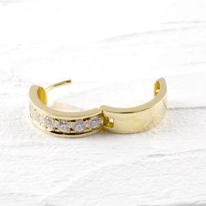 ピアス 18金 ダイヤモンド フープ 中折れ式...の詳細画像1