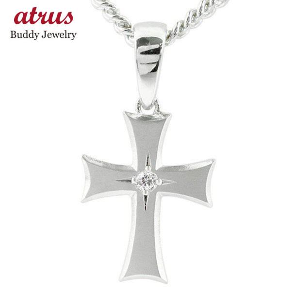 喜平 メンズ ダイヤモンド ネックレス トップ クロス シルバー925 十字架 つや消し sv925...