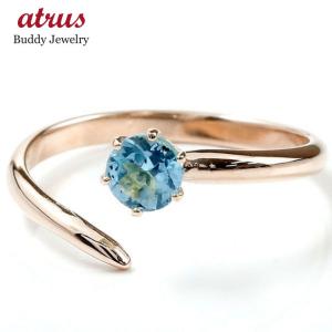 トゥリング ブルートパーズ ピンクゴールドk10 フリーサイズ