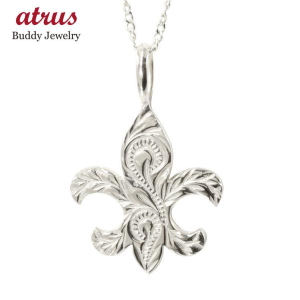 ハワイアンジュエリー ネックレス トップ シルバー925 ユリの紋章 マイレ スクロール ペンダント...