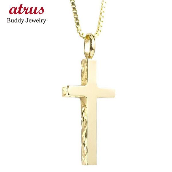 ハワイアンジュエリー ネックレス トップ メンズ イエローゴールドk10 クロス ペンダント 10金...