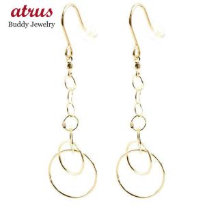 K18YG プレイド ペーパークリップ チェーン ピアス 送料無料 18金 地金