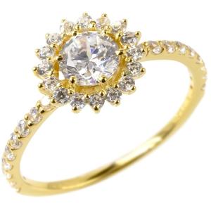 婚約指輪 ダイヤ 安い 18金 リング ゴールド ダイヤモンド エンゲージリング指輪 ピンキーリング 取り巻き イエローゴールドk18 女性 送料無料 セール SALE｜atrus