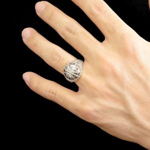 プラチナ リング 選べる5型 メンズ 印台 ス...の詳細画像1