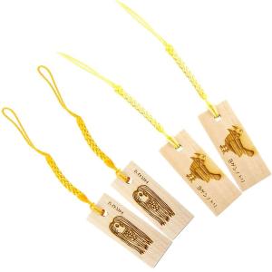 送料無料 アマビエ ヨゲンノトリ 木札 根付 ストラップ 4個セット お守り 縁起物 疫病退散 プチギフト クロネコゆうパケット発送 クリスマス ギフト