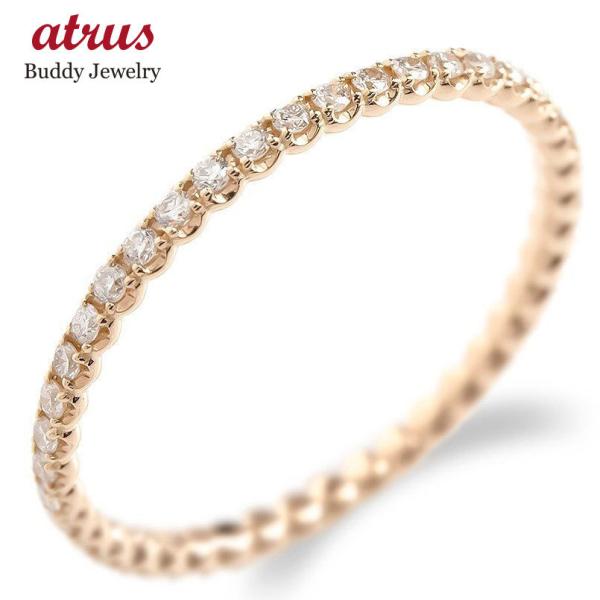 18金 リング ダイヤモンド フルエタニティ 指輪 ゴールド 18k ピンクゴールドk18 婚約指輪...