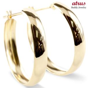 ピアス 18金 フープピアス レディース リング 甲丸 イエローゴールドk18 18k シンプル 地金 女性 人気 あすつく 送料無料 セール SALE