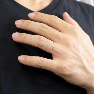 18金 リング 華奢 細い 指輪 カット ゴー...の詳細画像1