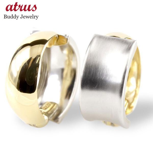 ピアリング 正規品 プラチナ 18金 レディース イヤリング フープ pt900 ゴールド 18k ...