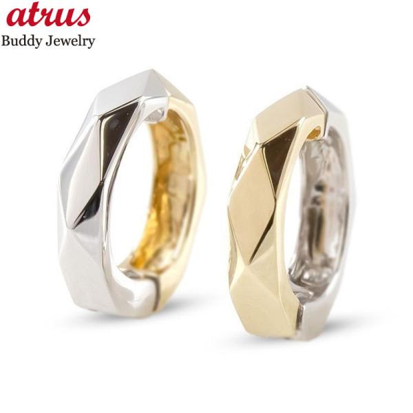 ピアリング 正規品 イヤリング 安い レディース ゴールド10k リバーシブル イエローゴールドk1...