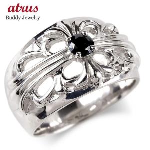 ★新品未使用★◆エメットジュエリー◆ブラックダイヤ Pt900 メンズ広幅リング ジュエリー工房アトラス プラチナ リング メンズ ブラックダイヤモンド