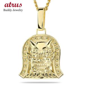 18金 ネックレス トップ メンズ 喜平用 鬼瓦 ペンダント キヘイ ゴールド 18k イエローゴールドk18 男性用 シンプル 厄除け 鬼 送料無料 人気 セール SALE
