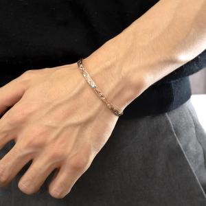 プラチナ ブレスレット 18金 メンズ バング...の詳細画像5