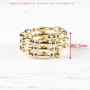 ゴールド リング 3連 フリーサイズ レディー...の詳細画像3