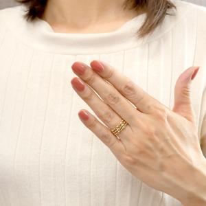 ゴールド リング 3連 フリーサイズ レディー...の詳細画像2