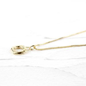 18金 ネックレス リング ダイヤモンド 浮き...の詳細画像4