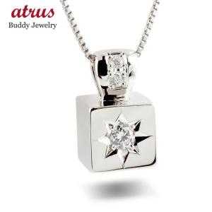 ジュエリー工房アトラス 18金 ネックレス トップ ダイヤモンド メンズ