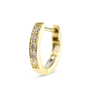 Pt900 0.15ct 中折れバネ式 ダイヤフープピアス シングル 片耳 1個 2