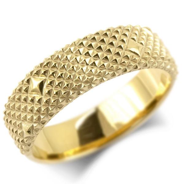 ゴールド リング メンズ 指輪 10金 イエローゴールドk10 10k 地金 スタッズ チェッカリン...