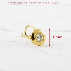 24金 ピアス 純金 ライトイエローダイヤモン...の詳細画像2