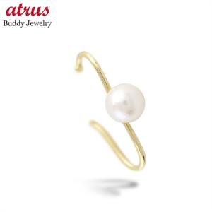 18金 イヤーカフ パール 真珠 レディース イヤークリップ 片耳用 イヤカフ イヤリング ゴールド イエローゴールドk18 送料無料 セール SALE