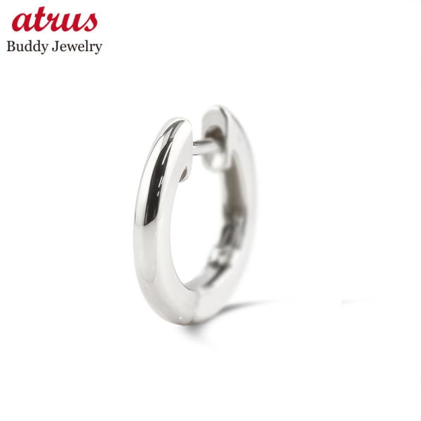 プラチナ フープピアス レディース pt900 ピアス 片耳 中折れ式 バネ 女性 金属アレルギー ...