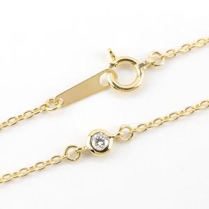 18金 アンクレット ダイヤモンド レディース ゴールド イエローゴールドk18 18k アズキチェーン ダイヤ 一粒 シンプル 女性 人気 送料無料 セール sale