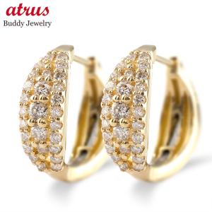 Pt900 0.34ctUP 中折れ ダイヤモンド ダブルフープ ピアス 送料無料