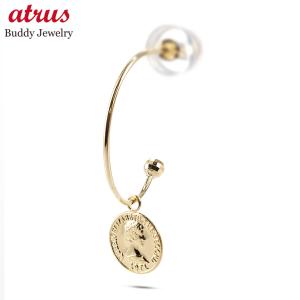 ジュエリー工房アトラス 18金 フープピアス メンズ 片耳 ピアス